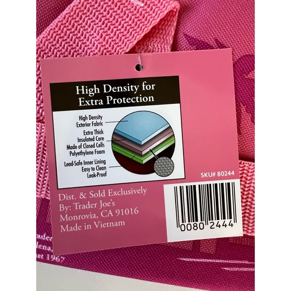 NWT Trader Joe's Pink Mini Insulated Cooler Lunch Bag - Picture 4 of 5